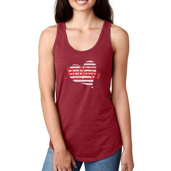 Heart Happy Mother's Day Racerback Tank Women - Women Racer Back, Cardinal Red, Small