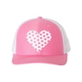 thumbnail image 1 of Heart Hat, Polka Dot Heart, Trucker Hat, Heart Cap, Adjustable, Women's Trucker Hat, Polka Dot Hat, Heart Snapback, 10 Colors!, White Text, Hot Pink/White, 1 of 1