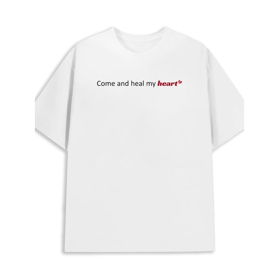 Heart Healing Tee men's 180G 100% Cotton white Casual Unisex Shirt Short Sleeve tshirts Original Unisex Shirt Cotton tshirts Unique Design Unisex Shirt Printed tshirts