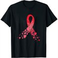 thumbnail image 1 of Heart Health Awareness Red Ribbon Made Of Women'S Plus Size Round Neck Shirts Black Small, 1 of 5