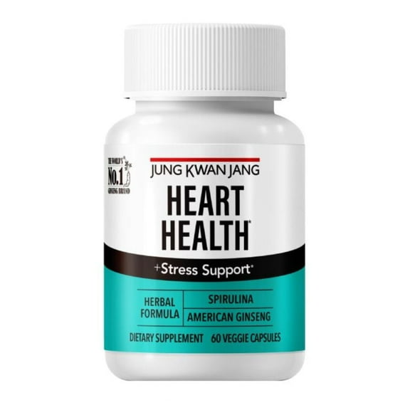 JungKwanJang Heart Health Capsules with American Ginseng & Spirulina, 60 Count