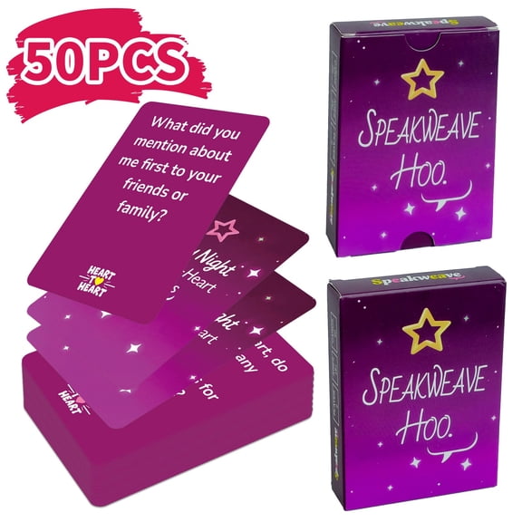 Heart to Heart Couples Conversation Cards 50 Romantic Relationship Building Prompts for Meaningful Dialogue Emotional Connection Date Night Game Gift for Him Her Anniversary Engagement