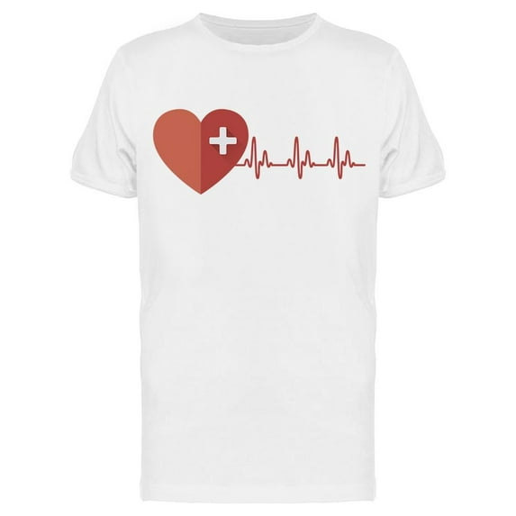 Heart, Heartbeat Electrogram T-Shirt Men -Image by Shutterstock, Male 3X-Large