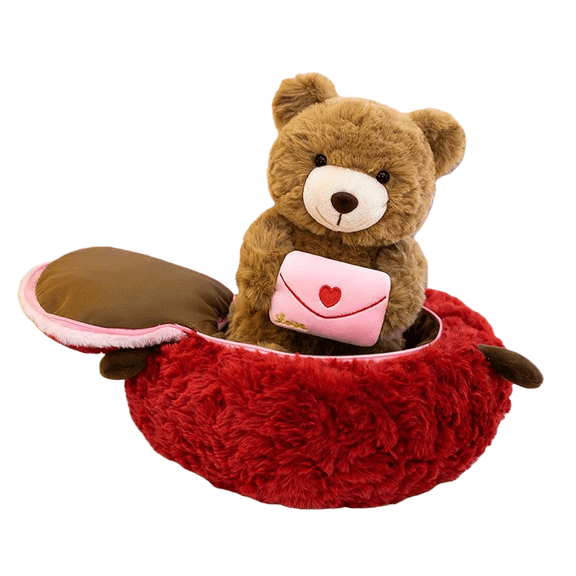 Heart-Holding Teddy Plush Companion Toy for Cozy Decorative Display and Gifting Ideas
