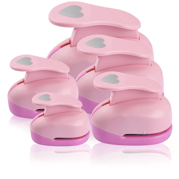 Heart Hole Punch Set, 5 Sizes, 3/8 to 2 in