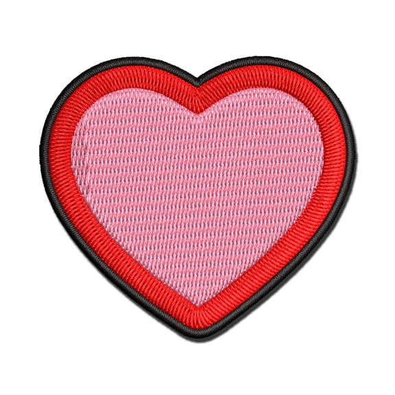 Heart Hollow Applique Multi-Color Embroidered Iron-On Patch - 3 Inch Medium