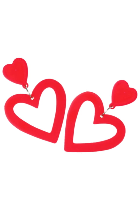 Heart Hollow Earrings Women Locket Dangle Rectangle Hanging Lugs for Statement Woman Miss