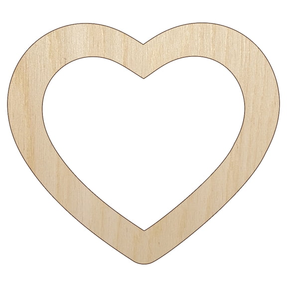 Heart Hollow Wood Shape Unfinished Piece Cutout Craft DIY Projects - 6.25 Inch Size - 1/8 Inch Thick