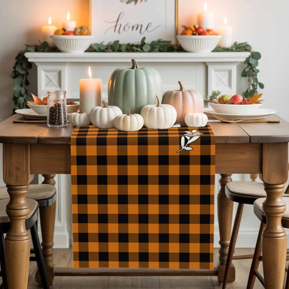 Heart Home Cotton Linen Table Runner, Washable Table Runners for Kitchen, Dining Room, Holiday, Home Party Table Decor, 13x48 Inches
