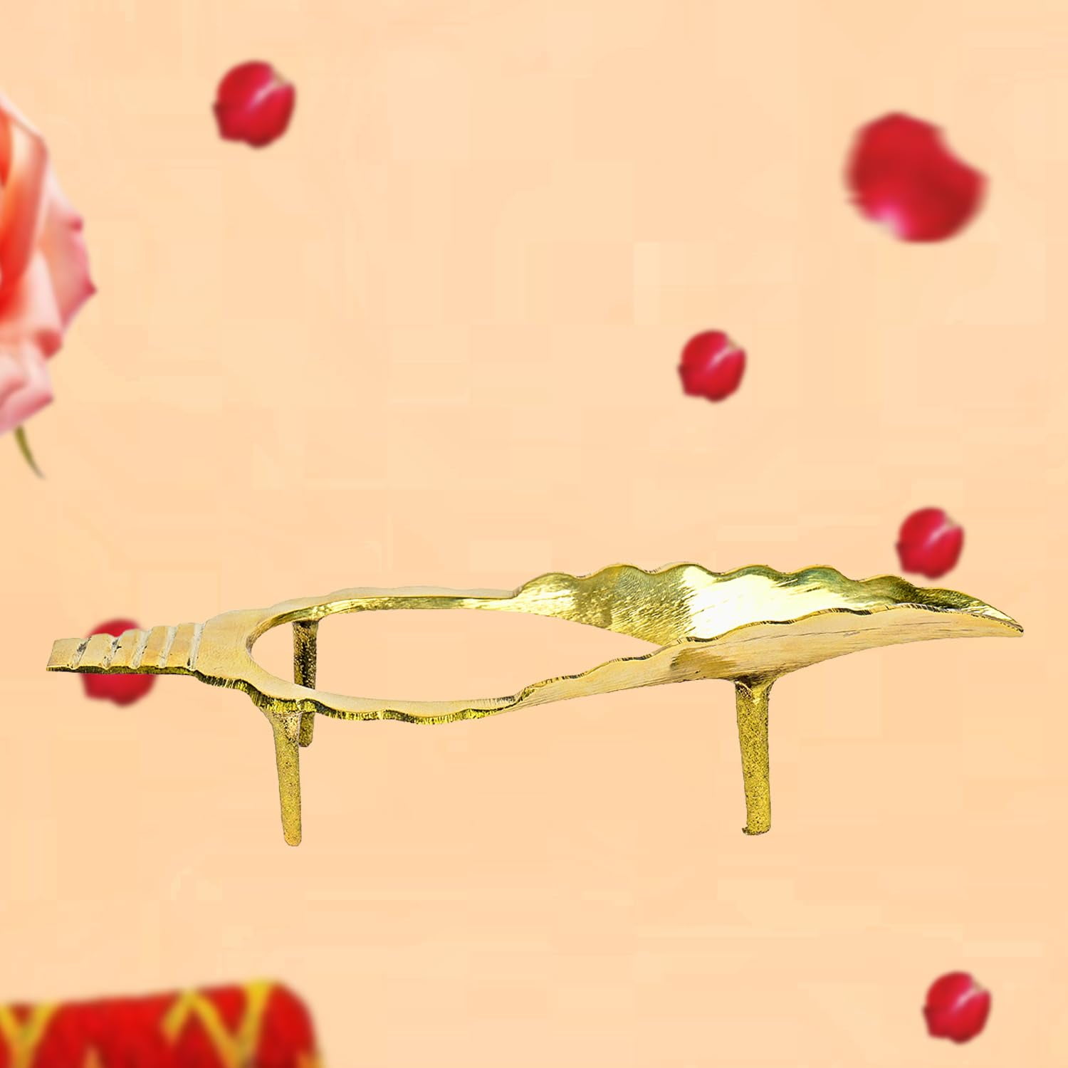 Heart Home Shankh Stand Brass Pooja Shankh Holder Conch Stand for Pooja ...