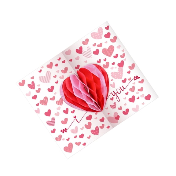 Heart Honeycomb Ball 3D Popup Valentine's Day Card Birthday Celebration Greeting Card