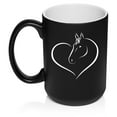 thumbnail image 1 of Heart Horse Ceramic Coffee Mug Tea Cup Gift for Her, Sister, Wife, Friend, Coworker, Boss, Grandma, Birthday, Cute, Equestrian, Horseback Riding, National Horse Day, Horse Lover (15oz Matte Black), 1 of 1