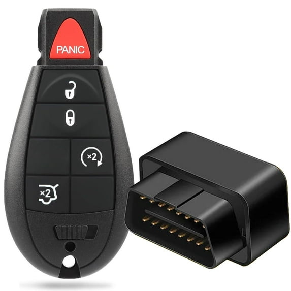 Heart Horse OBD Key Self Programmer and Keyless Enter Remote 4+1 Button Kit Compatible for J-eep, M3N5WY783X IYZ-C01C