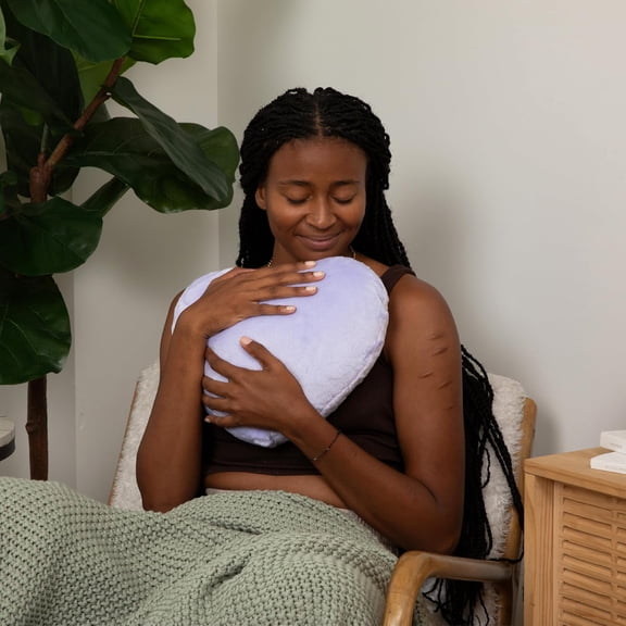 Heart to Hug Pillow in Lavender | 5 lb Cozy Weighted Pillow for Self Care Ultra Soft Sensory Heart Shaped Pillow for Comfort, Relaxation, Sleep - Thoughtful Gift for Adults and Teens