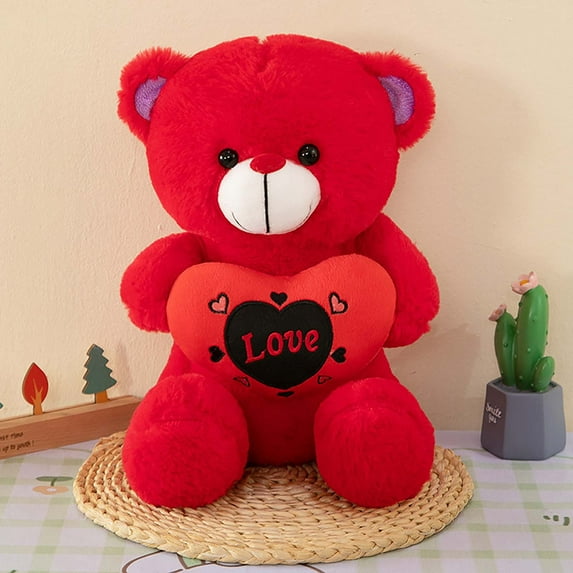 Heart Hugging Bear Plush – Super Soft Stuffed Animal, Adorable Cuddly Toy for Bed, Sofa, or Gift, Comforting Pillow and Decorative Companion