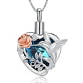 thumbnail image 1 of Heart Hummingbird Cremation Jewelry for Ashes Urn Necklace Lockets for Human Ashes Pet Ashes Ash Holder, 1 of 6