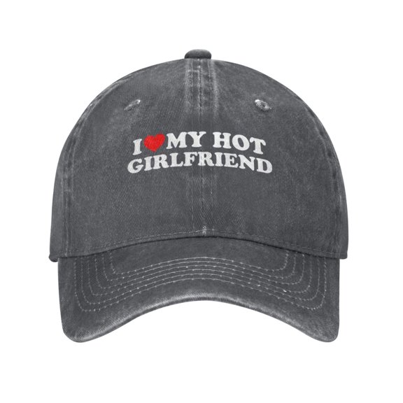 Heart I Love My Hot Girlfriend Baseball Cap for Men Women Trucker Hat Adjustable Unisex Snapback
