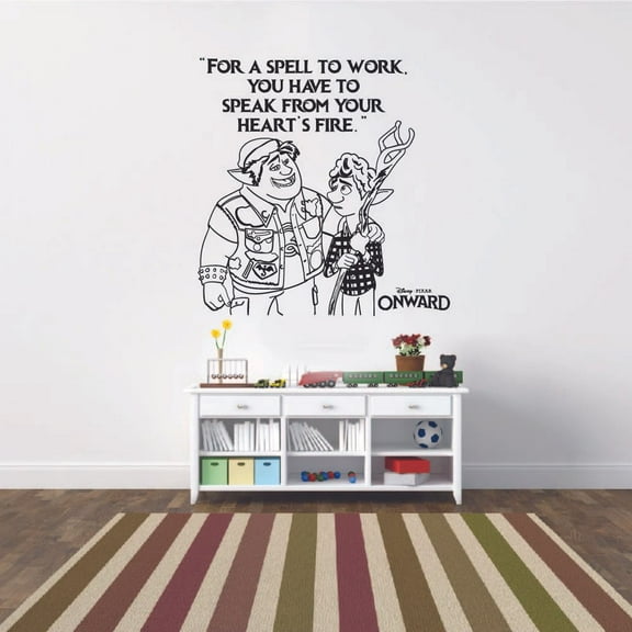 From Your Heart Ian Barley Quote Onward Movie Disney Cartoon Wall Sticker Art Decal for Girls Boys Room Bedroom Nursery Kindergarten Fun Home Decor Stickers Wall Art Vinyl Decoration Size (10x8 inch)