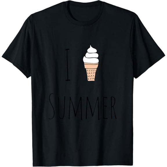 Heart Ice Cream Summer T Shirt Tee Womens Mens Gift T-Shirt