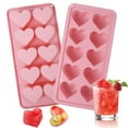 thumbnail image 1 of Heart Ice Cube Molds, Heart Shaped Chocolate Molds, Heart Shaped Ice Cube Trays - 10-Cavity Silicone Molds for Ice Cubes, Candy & Chocolate Ice Cube Trays for Cocktails, Whiskey, Drinkings, 1 of 8