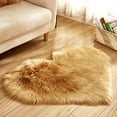 thumbnail image 1 of Heart Imitation Wool Carpet (40X50) Beige,1Pc Imitation Wool Carpet,Wool Imitation Sheepskin Rugs Faux Fu R Non Slip Bedroom Shaggy Carpet Mats, 1 of 2