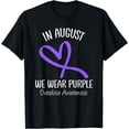 thumbnail image 1 of Heart In August We Wear Purple Overdose Awareness Month T-Shirt, 1 of 4