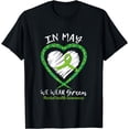 thumbnail image 1 of Heart In May We Wear Green Ribbon Mental Health Awareness T-Shirt, 1 of 4