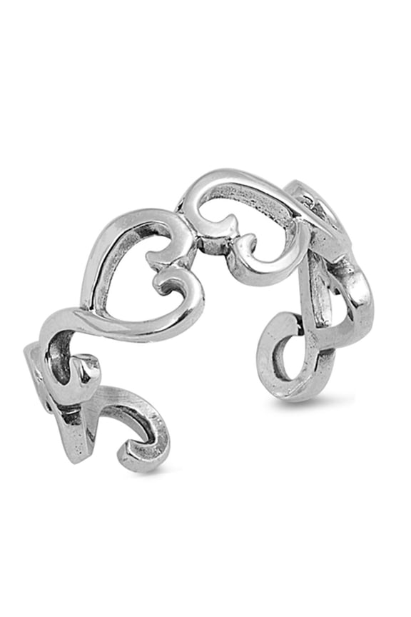Heart Infinity .925 Sterling Silver Toe Ring Jewelry Female Unisex