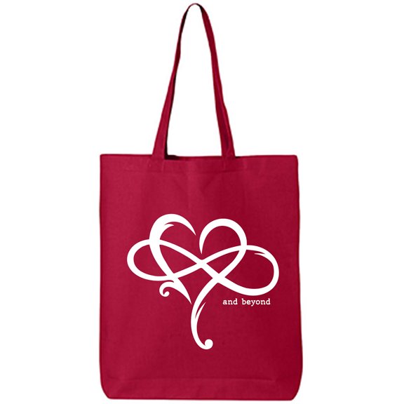 Heart Infinity and Beyond Cotton Canvas Tote Bag