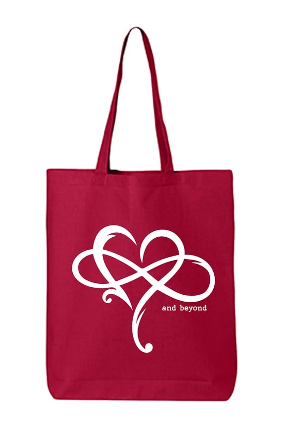Heart Infinity and Beyond Cotton Canvas Tote Bag
