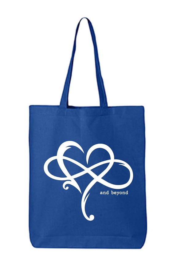 Heart Infinity and Beyond Cotton Canvas Tote Bag