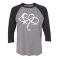 thumbnail image 1 of Heart Infinity and Beyond Unisex 3/4 Sleeve Baseball Raglan Tee, 1 of 2