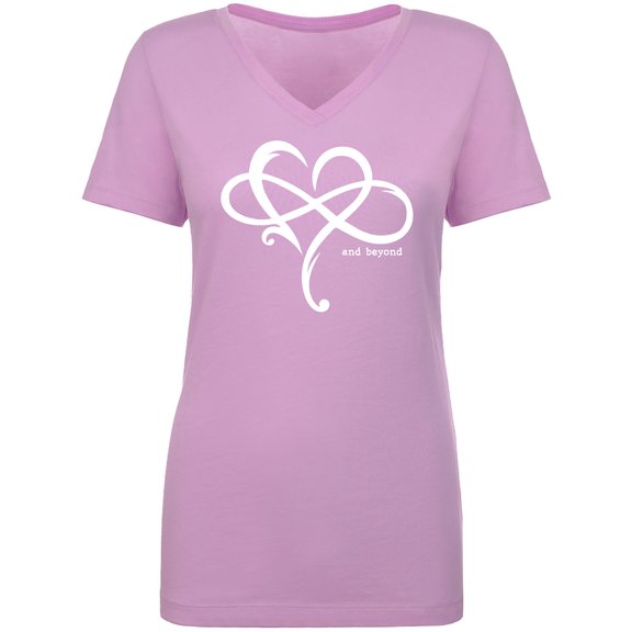 Heart Infinity and Beyond Womens V-Neck T-Shirt