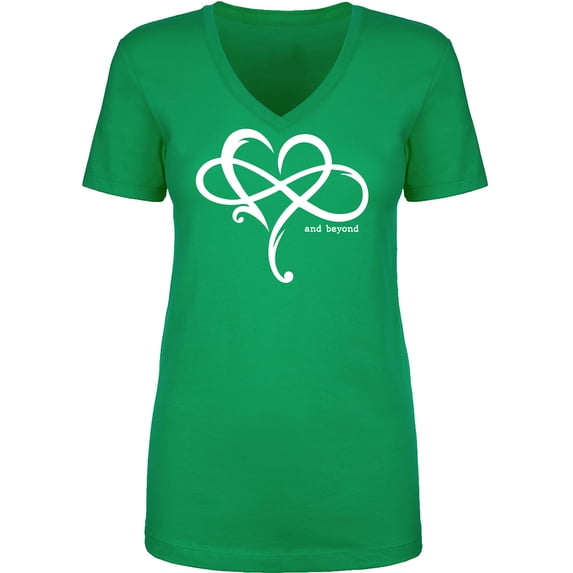 Heart Infinity and Beyond Womens V-Neck T-Shirt