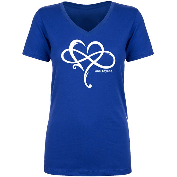 Heart Infinity and Beyond Womens V-Neck T-Shirt