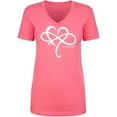 thumbnail image 1 of Heart Infinity and Beyond Womens V-Neck T-Shirt, 1 of 2