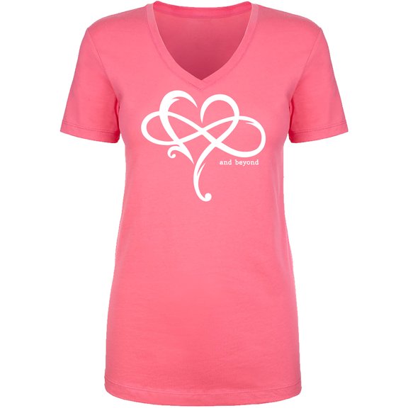 Heart Infinity and Beyond Womens V-Neck T-Shirt
