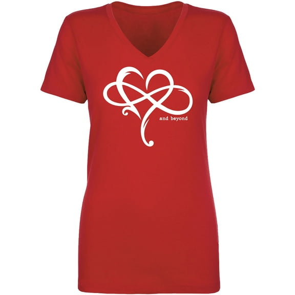 Heart Infinity and Beyond Womens V-Neck T-Shirt
