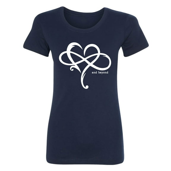 Heart Infinity and Beyond Womens crewneck tee