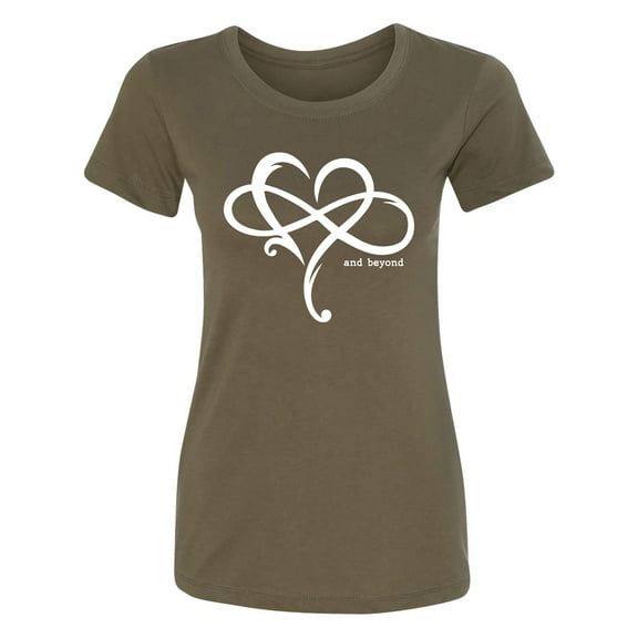 Heart Infinity and Beyond Womens crewneck tee