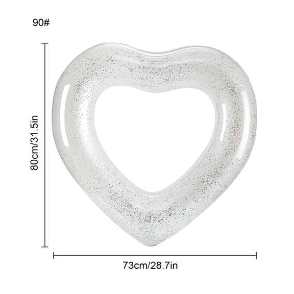Heart Inflatable Pool Float Ring, PVC Love Swim Tube for Summer Beach Pool Party
