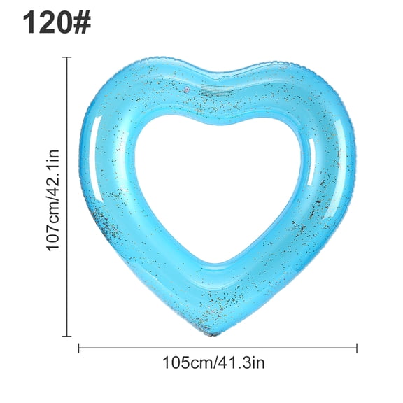 Heart Inflatable Pool Float Ring, PVC Love Swim Tube for Summer Beach Pool Party