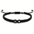 thumbnail image 1 of Heart Initial Bracelet for Women, Handmade Braided Rope Alphabet Link Jewelry, 1 of 8