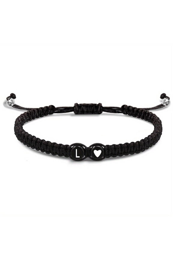 Heart Initial Bracelets 26 Letters Initial Bracelet Bracelets Braided A-Z L7S0