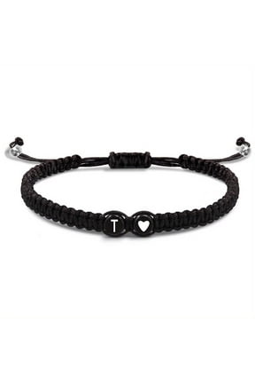 Heart Initial Bracelets 26 Letters Initial Bracelet Bracelets Braided A-Z U7W2