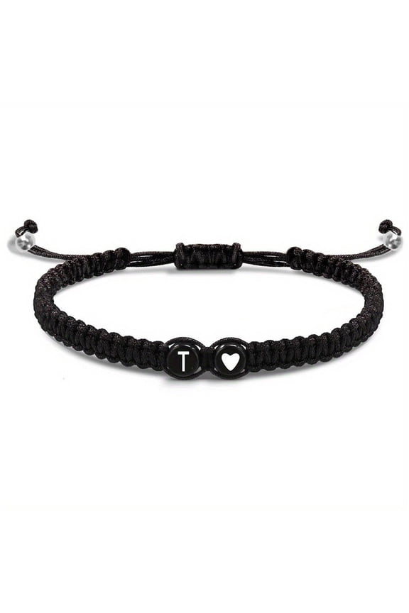 Heart Initial Bracelets 26 Letters Initial Bracelet Bracelets Braided A-Z U7W2