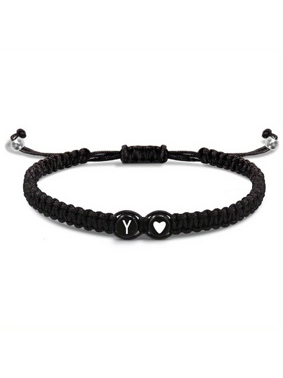 Heart Initial Bracelets 26 Letters Initial Bracelet A-Z Braided Bracelets✨m Z6G5