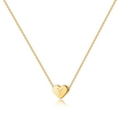 TINGN Heart Initial Necklace for Girls - 14K Gold Filled Heart Initial Necklace for Women