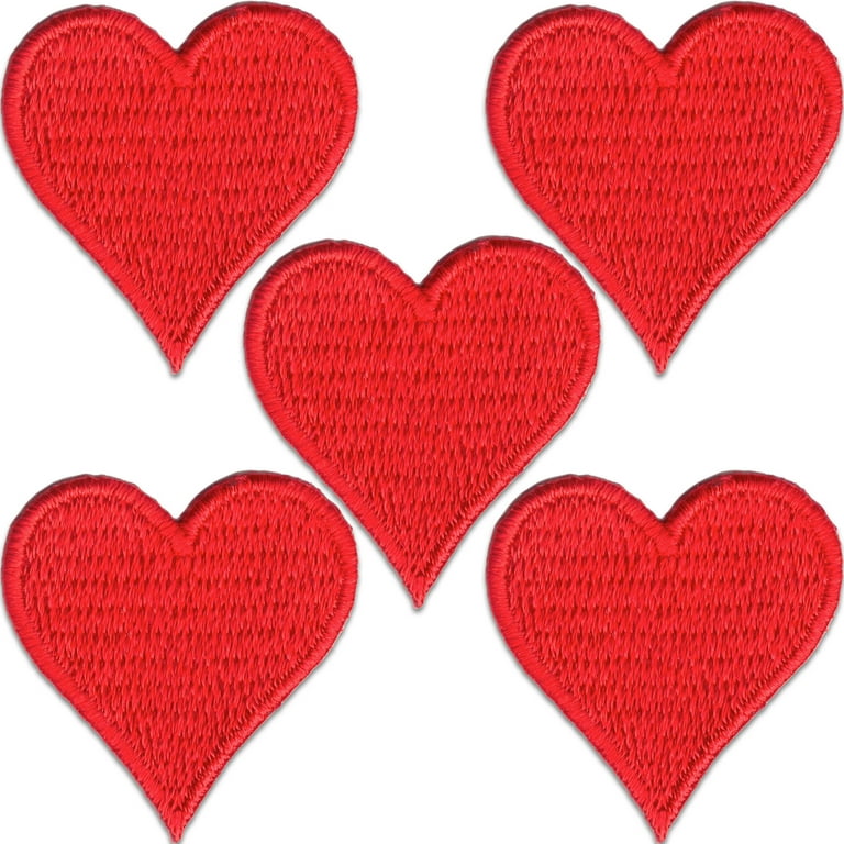 Heart Iron on Patch Appliques (5-Pack) - Laughing Lizards 