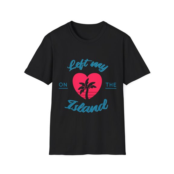 Heart Island Palm Trees Sand Ocean Novelty Tees and More